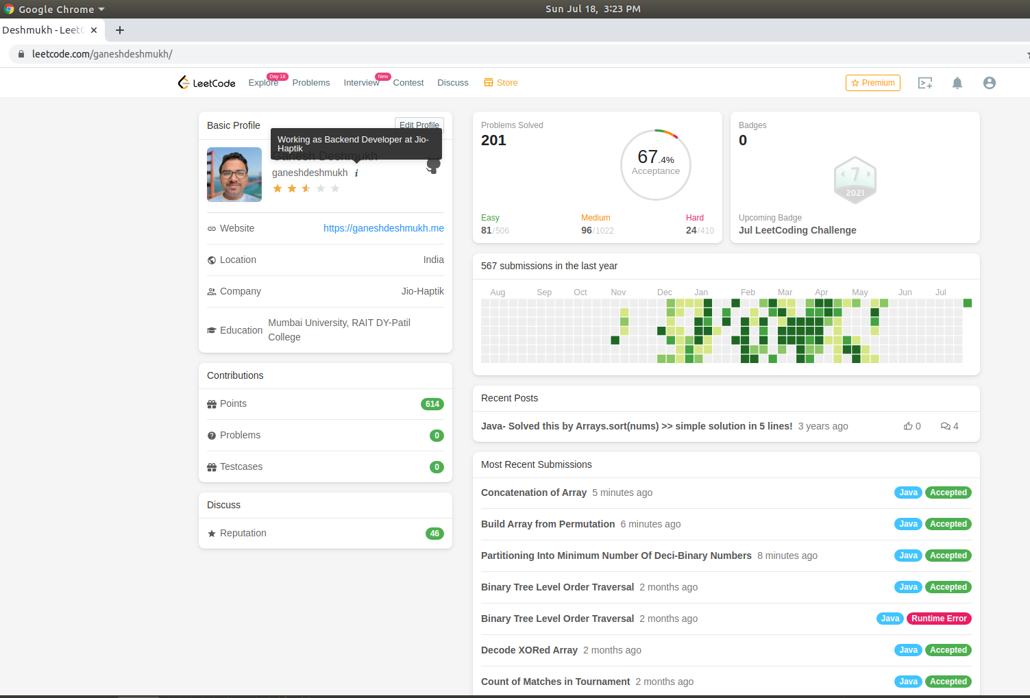 LeetCode's Screenshot